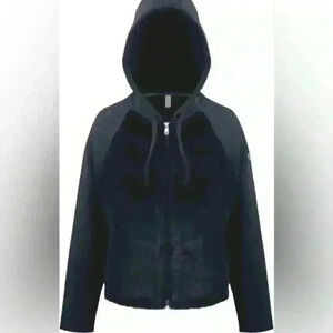 NWT! Poivre Blanc-logo Stretch Fleece Hoody Fancy Gothic Blue